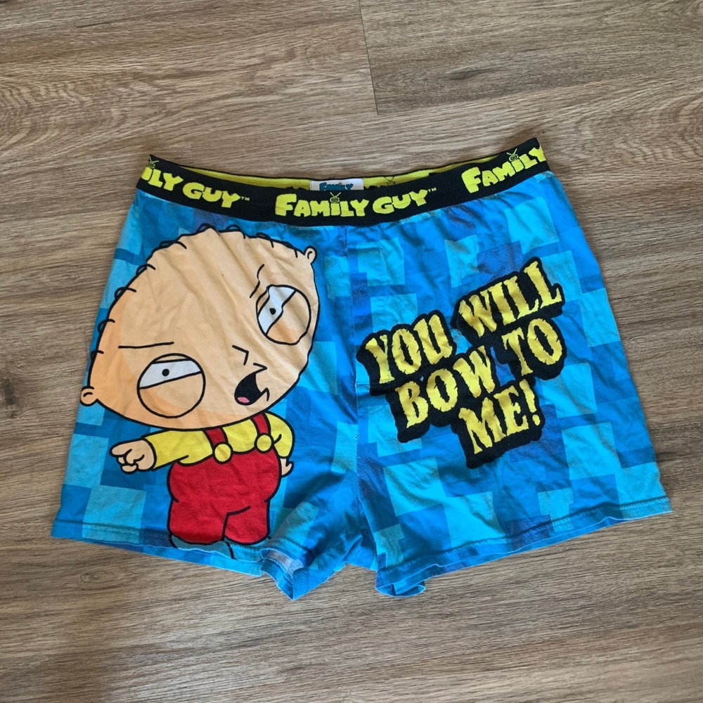 Vintage 2006 Family Guy Stewie Griffin Boxers Blue You Will Bow To Me Mens L